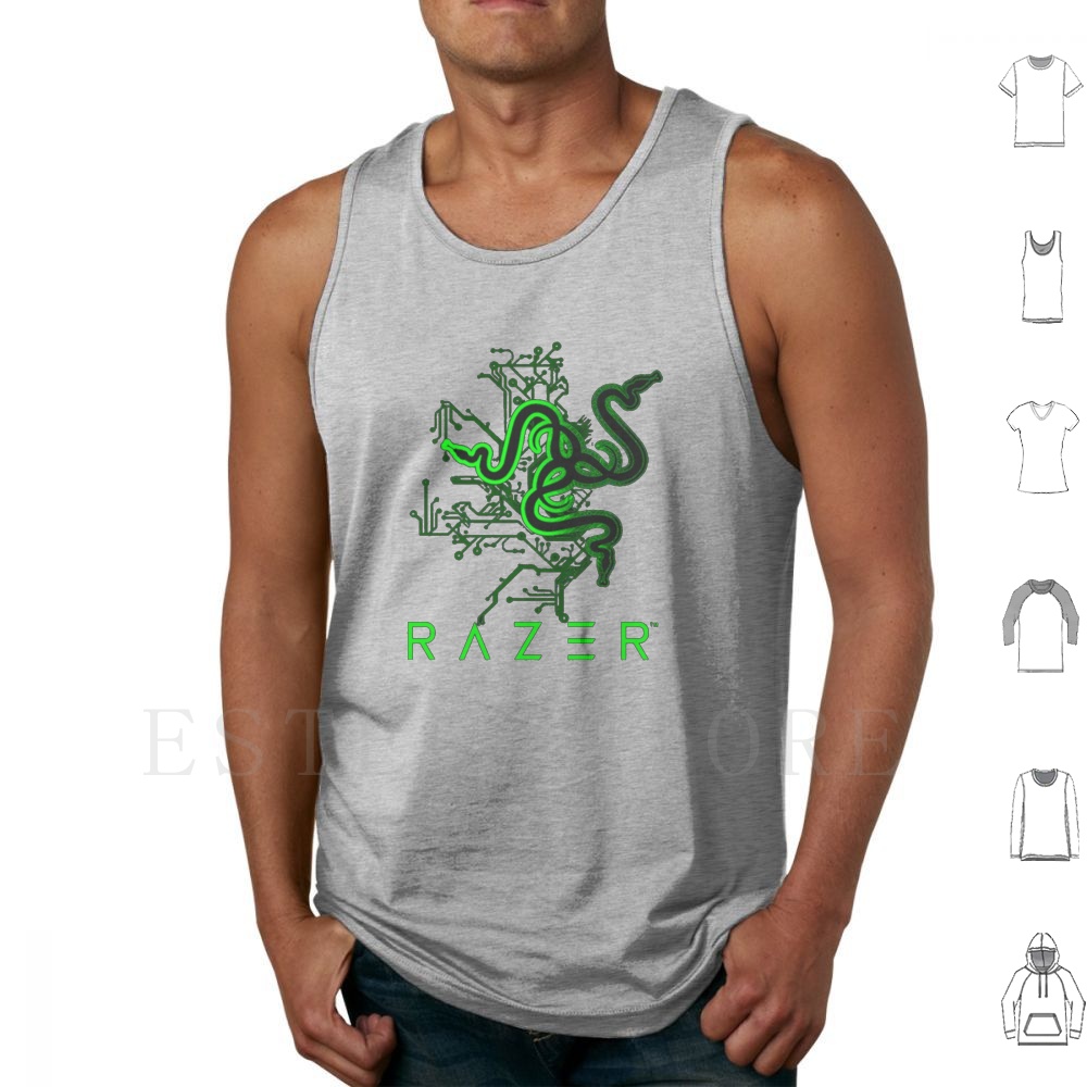 Board Game Print - Razer Circuit Siyah Tank Üstleri Yelek