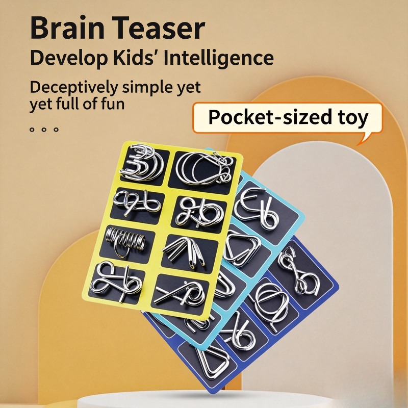 Board Game For Kids - 8 Parçalı Metal Bulmaca Seti Klasik