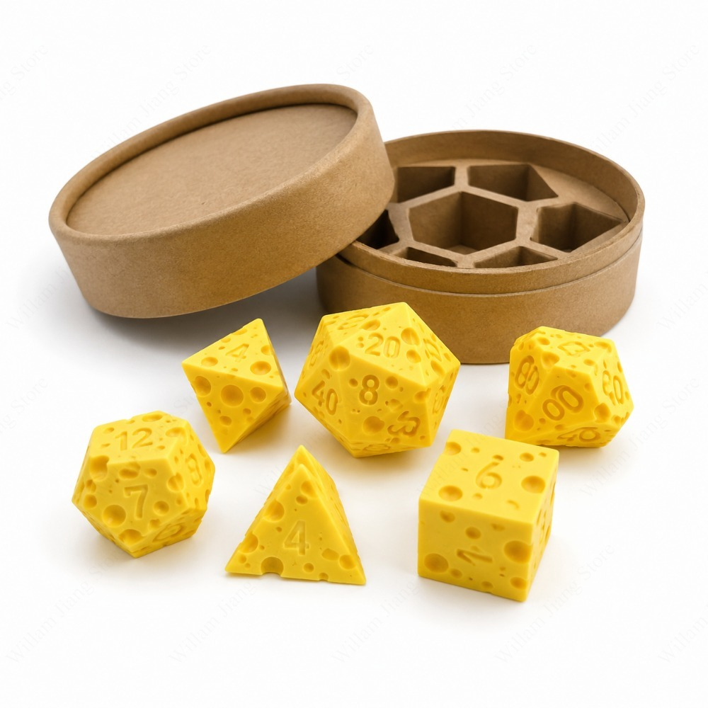 Board Game Print - 3D Baskılı Peynir Şeklinde Zar Seti,