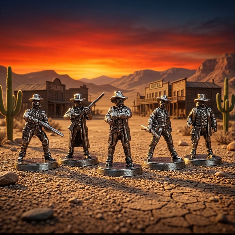 Board Game Wild Wild - Vahşi Batı Metal Minyatür Seti Kovboy