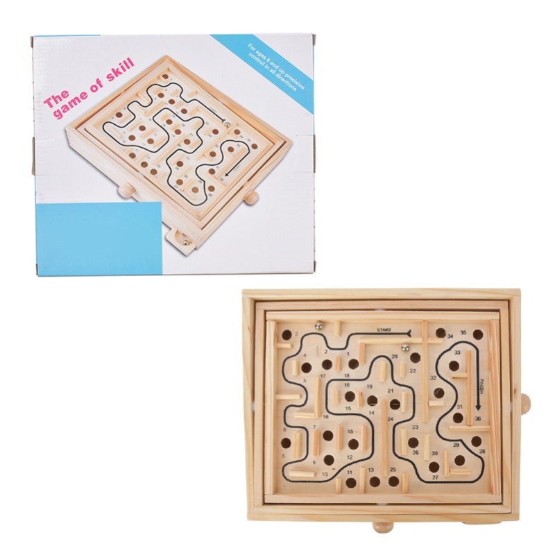 Board Game For Kids - Yetişkin Çocuk Ahşap Eğitici Labirent Beyin