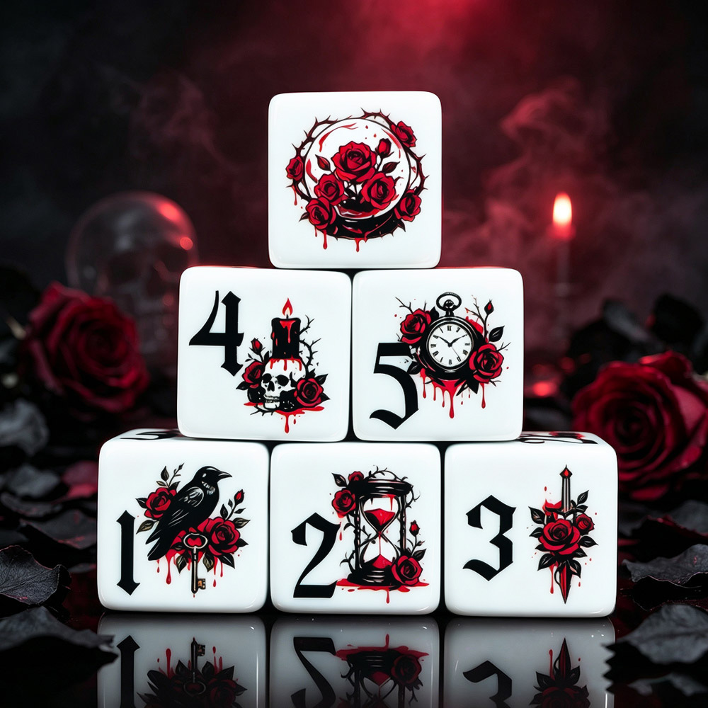 12 Adet Gotik Gül 16MM Baskılı - Board Game Live incelemesi ve fiyatı