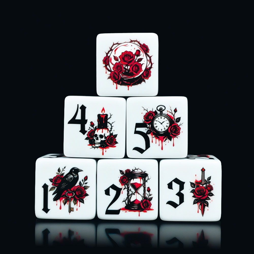 12 Adet Gotik Gül 16MM Baskılı - Board Game Live incelemesi ve fiyatı