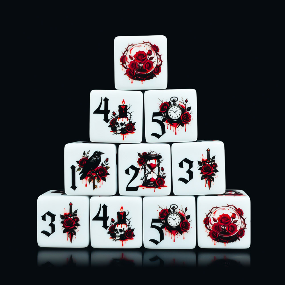 12 Adet Gotik Gül 16MM Baskılı - Board Game Live incelemesi ve fiyatı