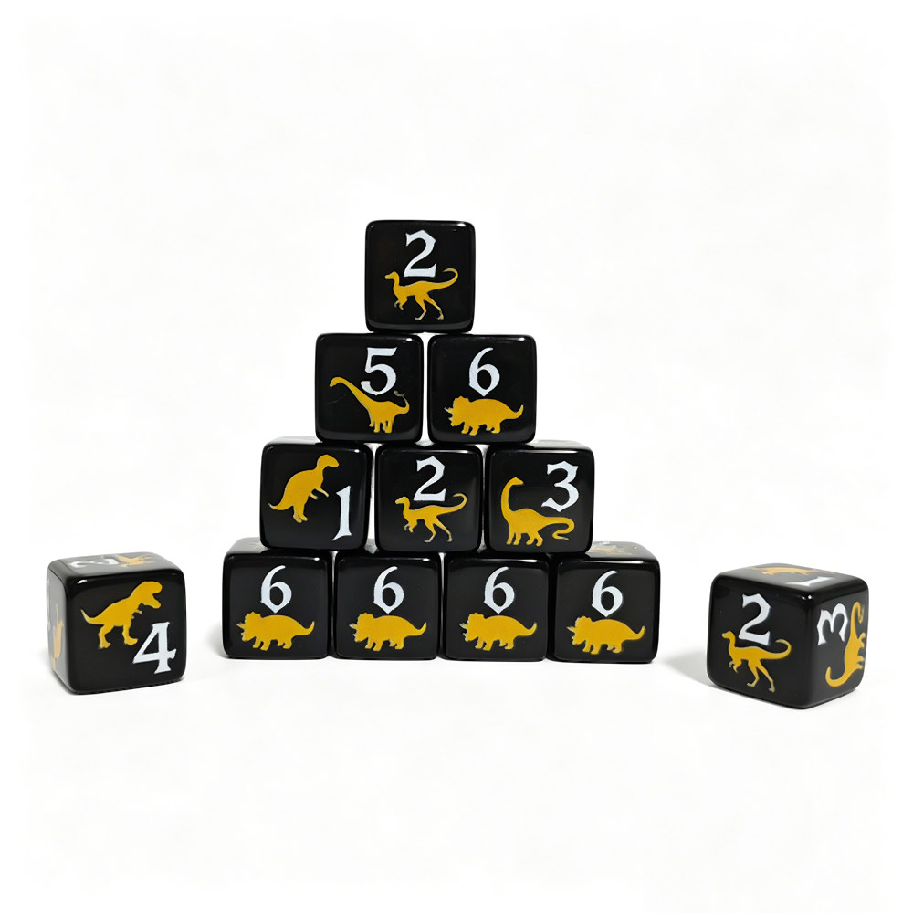 12 adet siyah ve sarı dinozor  - Board Game Print incelemesi ve fiyatı