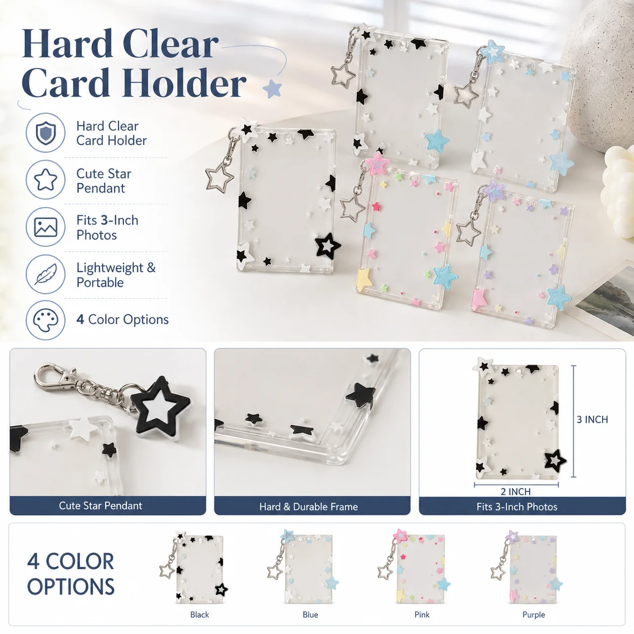 Yıldız Tasarımlı 3 İnç Fotoğra - Card Sleeves Protector incelemesi ve fiyatı